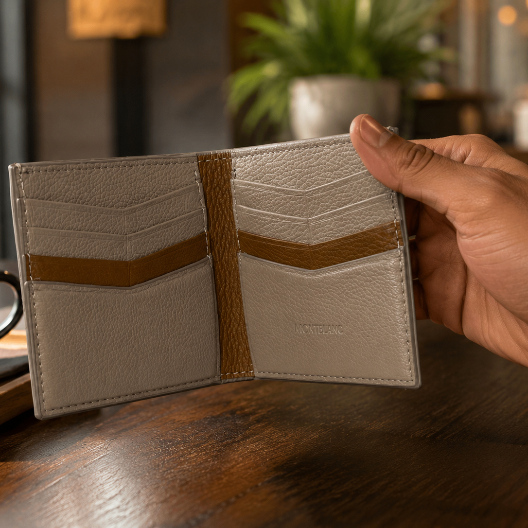 Men’s Brown Leather Wallet – Slim Bi-Fold Genuine Leather Card & Cash Holder