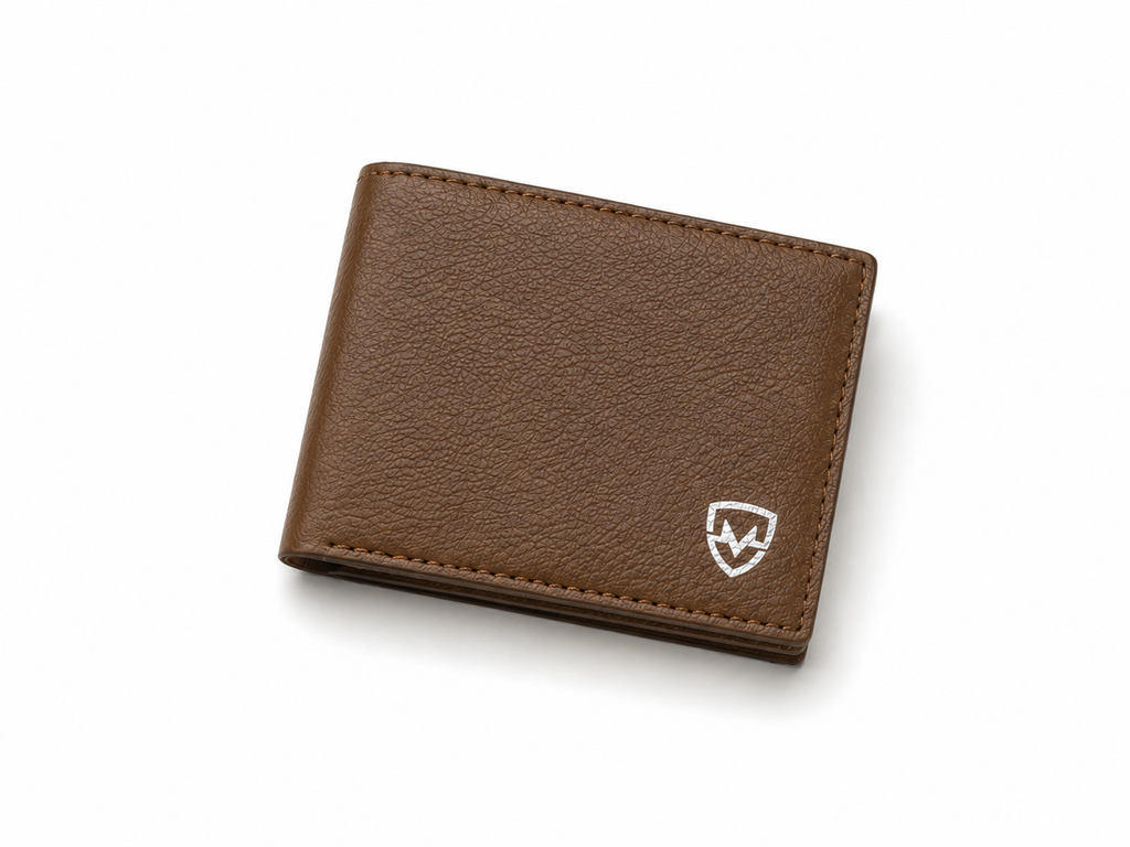 Men’s Brown Leather Wallet – Slim Bi-Fold Genuine Leather Card & Cash Holder