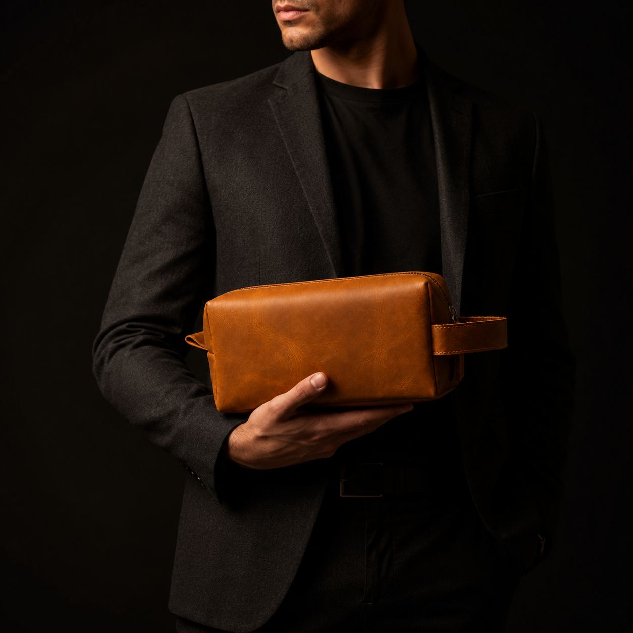 Crazy Horse Leather Shaving Kit – Vintage Travel Toiletry Bag for Men