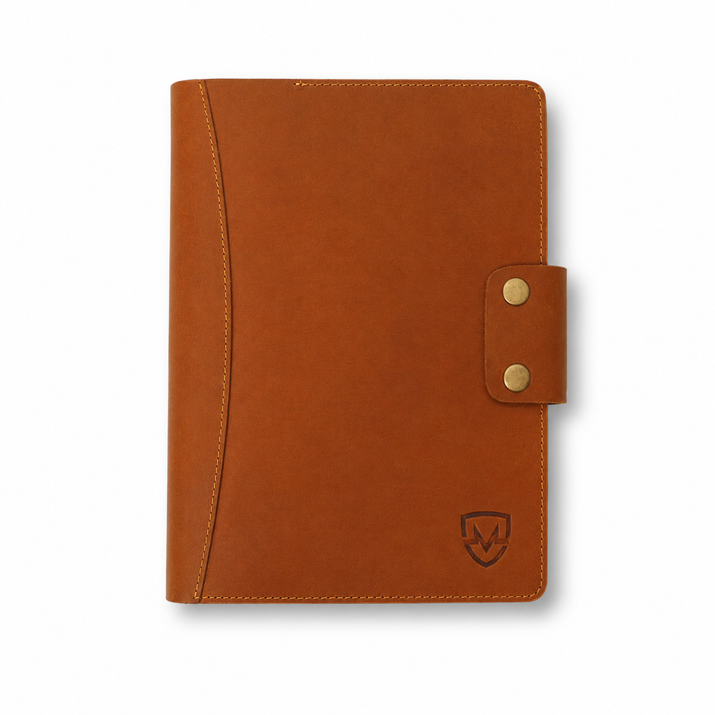 Personalized A5 Leather Portfolio Organizer for Men & Women – Professional Padfolio with Zipper Closure, Resume & Document Holder, Refillable Writing Journal Binder for Business, Meetings & Travel