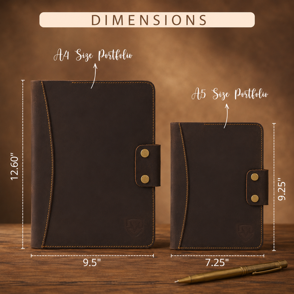 Personalized A5 Leather Portfolio Organizer for Men & Women – Professional Padfolio with Zipper Closure, Resume & Document Holder, Refillable Writing Journal Binder for Business, Meetings & Travel