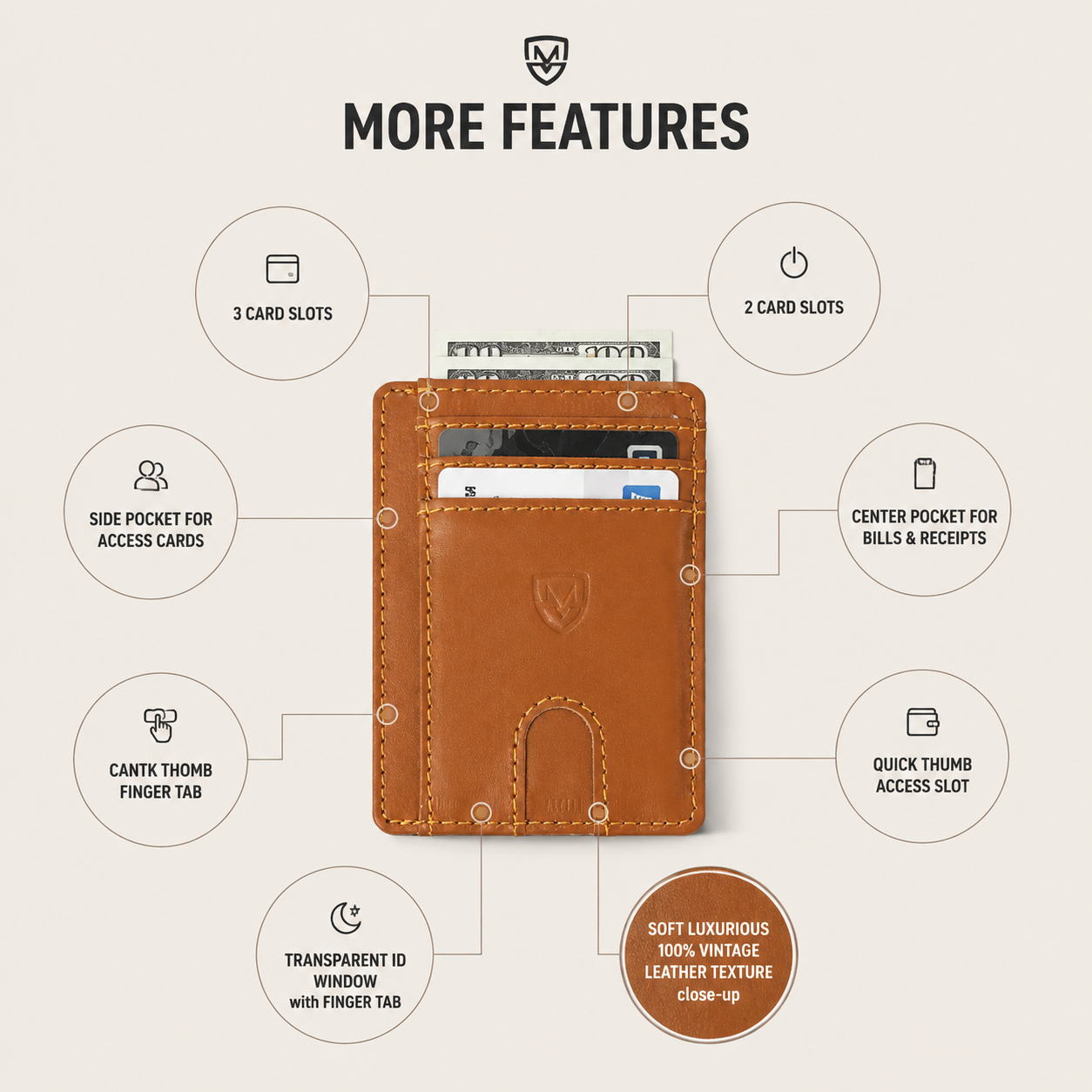 Mordano Genuine Leather Card Holder | Slim RFID Blocking Business Credit Case