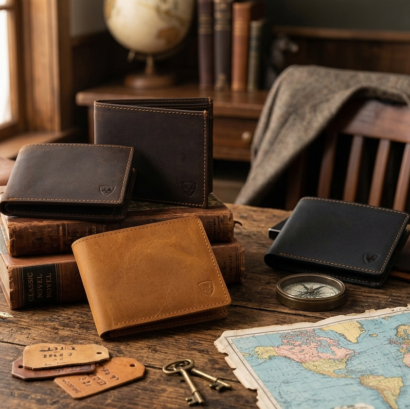 Premium Leather Wallet for Men – Designs – Ideal Gift for Husband, Dad, Boyfriend, Wedding, Anniversary, Birthday, Valentines Day Gifts