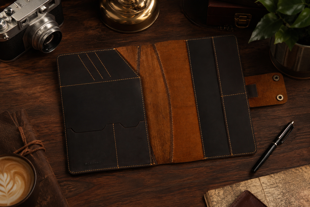 Personalized A5 Leather Portfolio Organizer for Men & Women – Professional Padfolio with Zipper Closure, Resume & Document Holder, Refillable Writing Journal Binder for Business, Meetings & Travel