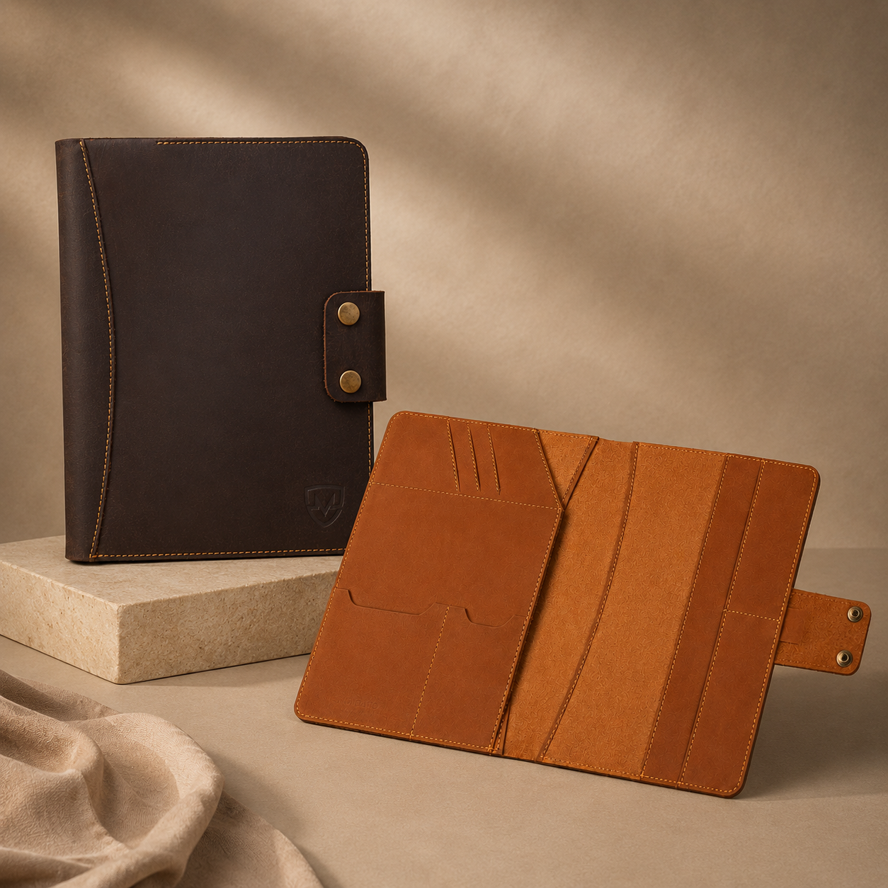 Personalized A5 Leather Portfolio Organizer for Men & Women – Professional Padfolio with Zipper Closure, Resume & Document Holder, Refillable Writing Journal Binder for Business, Meetings & Travel