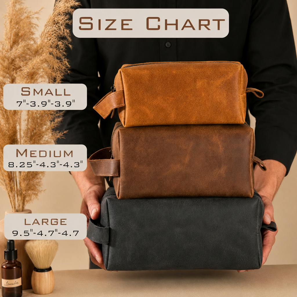 Crazy Horse Leather Shaving Kit – Vintage Travel Toiletry Bag for Men