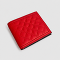 Premium Red & Black Leather Bi-Fold Wallet for Men