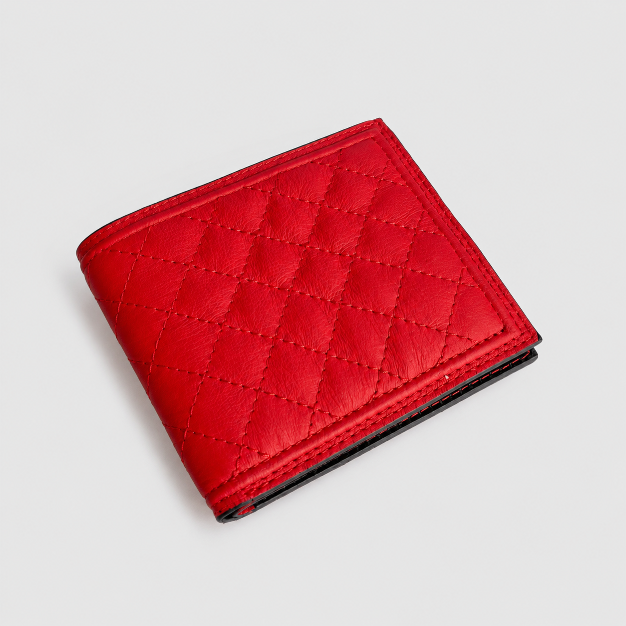 Premium Red & Black Leather Bi-Fold Wallet for Men