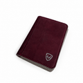 Premium Maroon & Grey Leather Card Holder – Slim RFID Wallet for Men