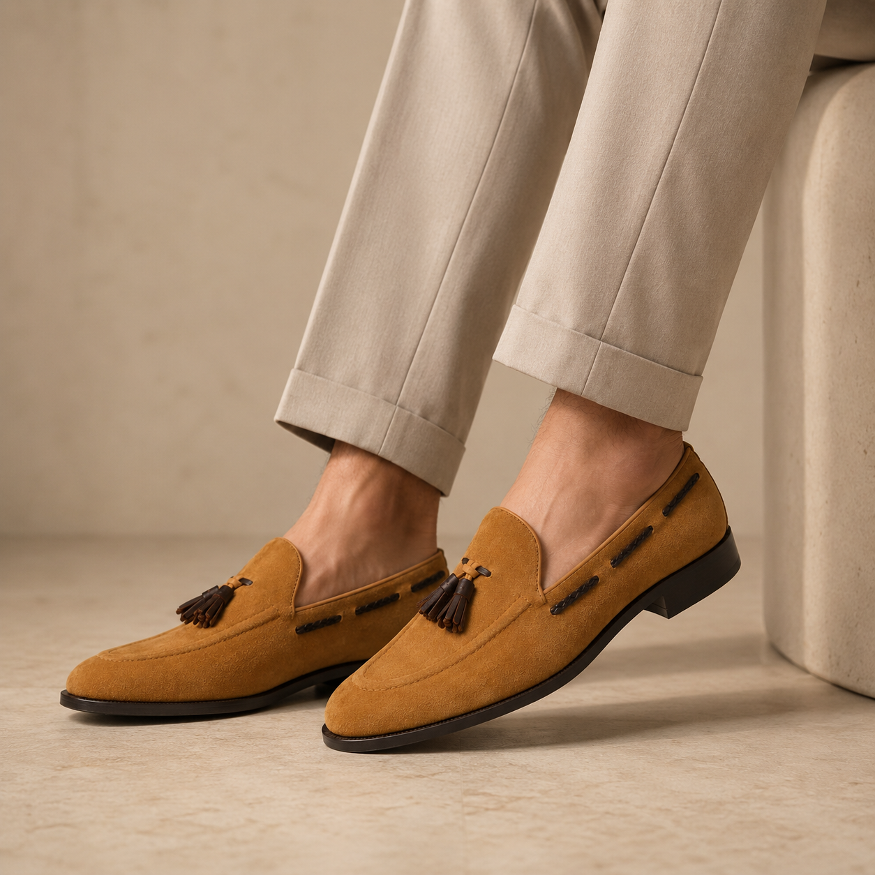 WHITE MEN'S SUEDE FORMAL