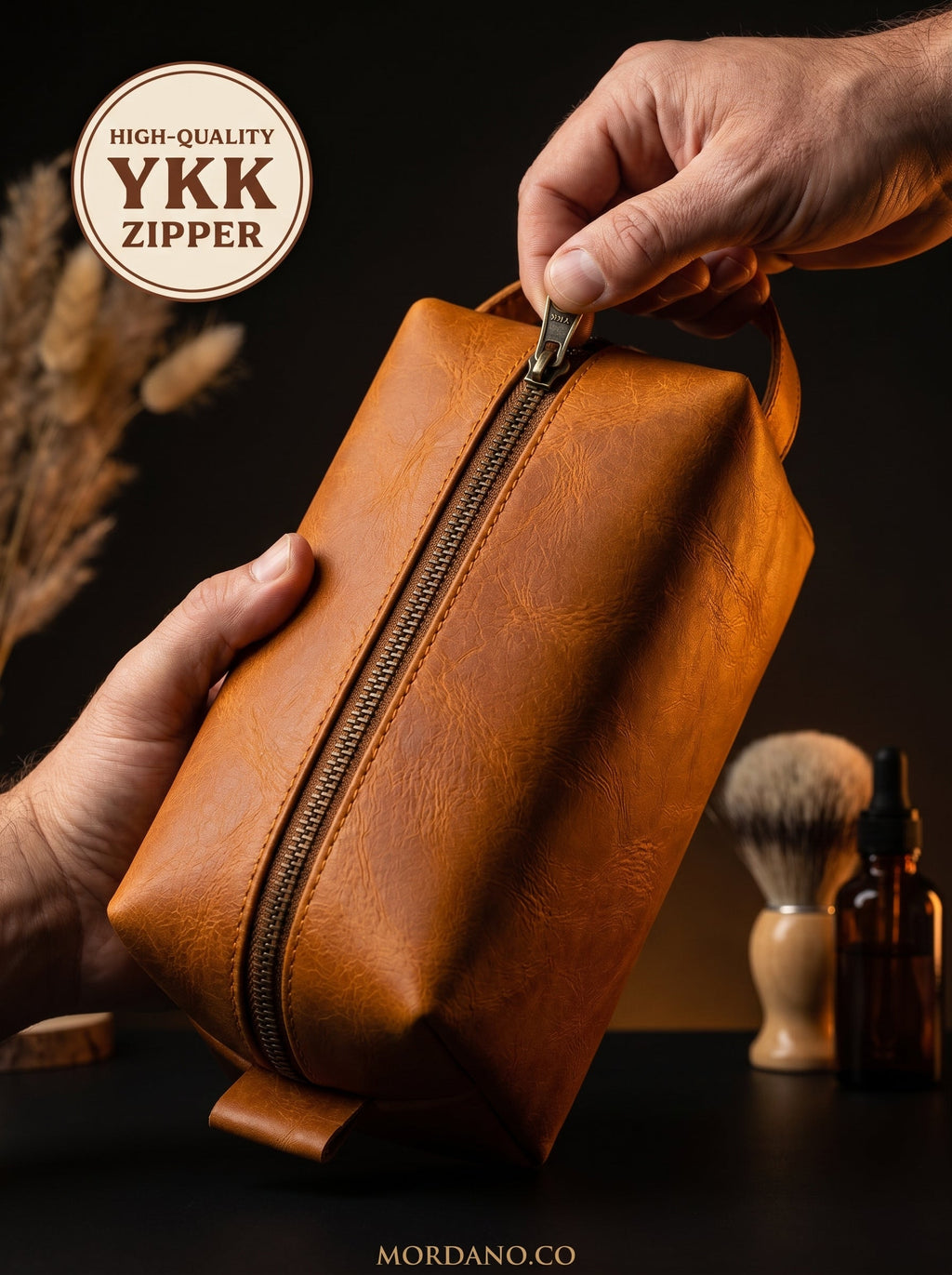 Crazy Horse Leather Shaving Kit – Vintage Travel Toiletry Bag for Men