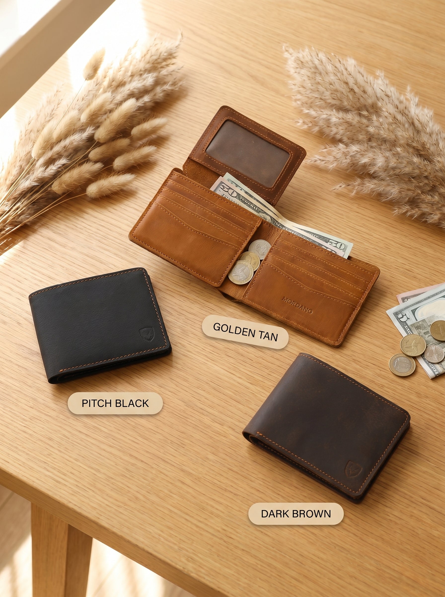 Premium Leather Wallet for Men – Designs – Ideal Gift for Husband, Dad, Boyfriend, Wedding, Anniversary, Birthday, Valentines Day Gifts