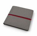 Premium Men's Leather Bifold Wallet – Grey with Red Accent | Slim Card Holder | Cash Wallet