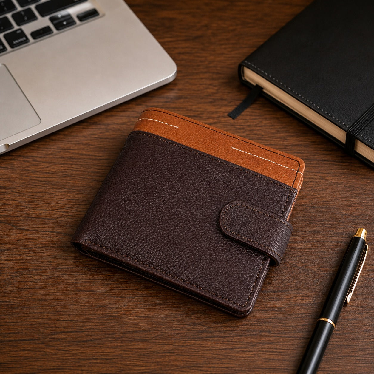 Premium Men's Bifold Wallet with Coin Pocket – Slim Leather Wallet with Card Holder & Cash Compartment