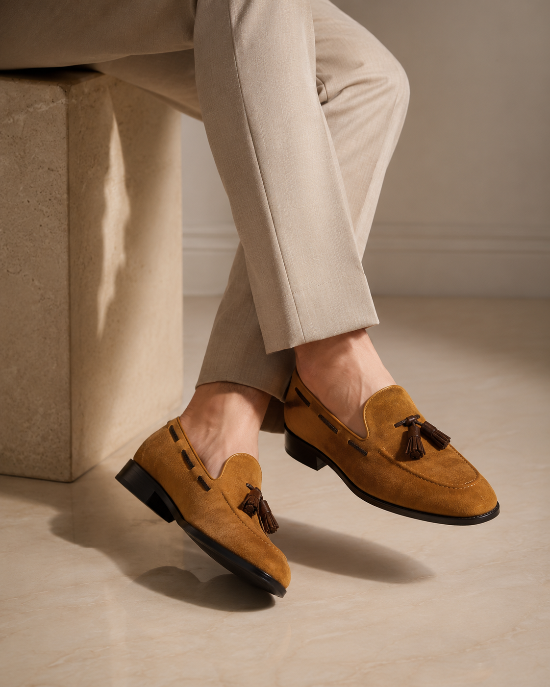 WHITE MEN'S SUEDE FORMAL